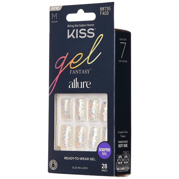 Kiss Gel Fantasy Allure Nails Medium length - How Dazzling - Picture 1 of 6
